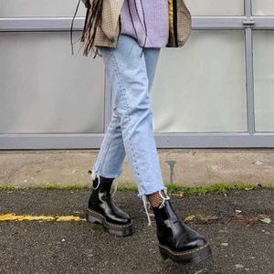 DR.MARTENS POLISHED SMOOTH PLATFORM CHELSEA BOOTS